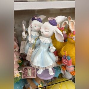 Bethany Lowe Blue and Purple Rabbit Figurine